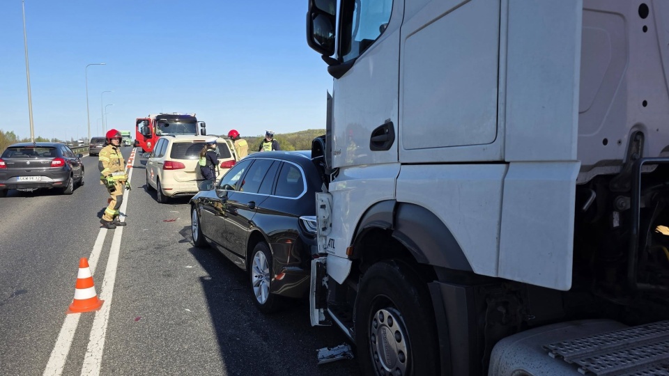 Wypadek w Grudziądzu. Zderzyło się pięć pojazdów/fot. Komenda Miejska Państwowej Straży Pożarnej w Grudziądzu