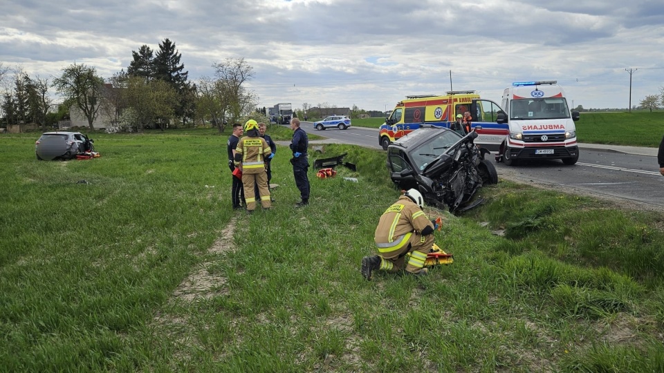 Wypadek w Rabinowie (pow. włocławski)/fot. KP PSP Włocławek