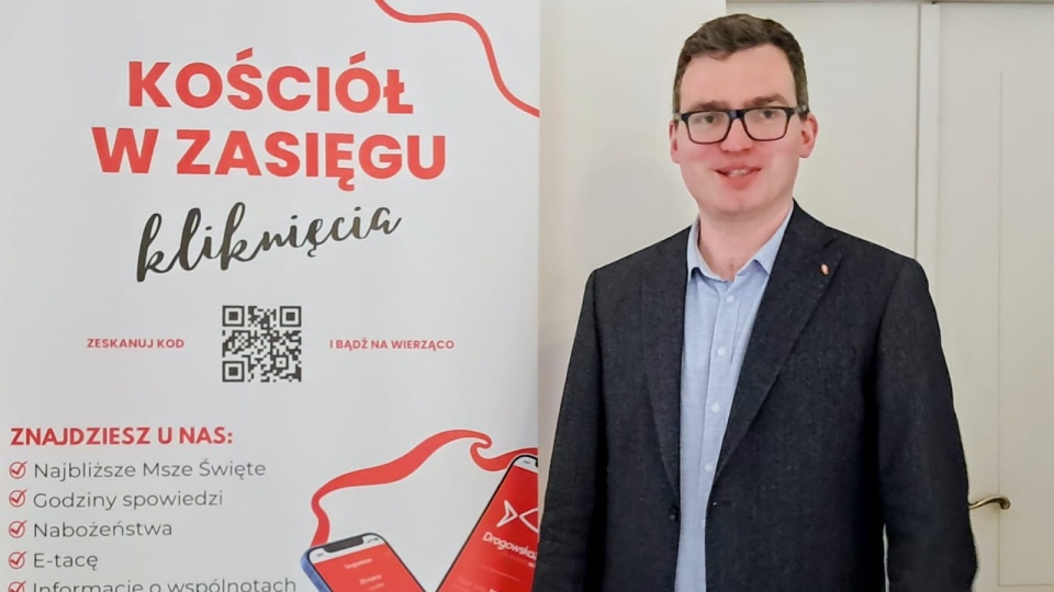 Rafał Witkowski, który kieruje projektem aplikacji „Drogowskaz"/fot. Ewa Dąbrowska