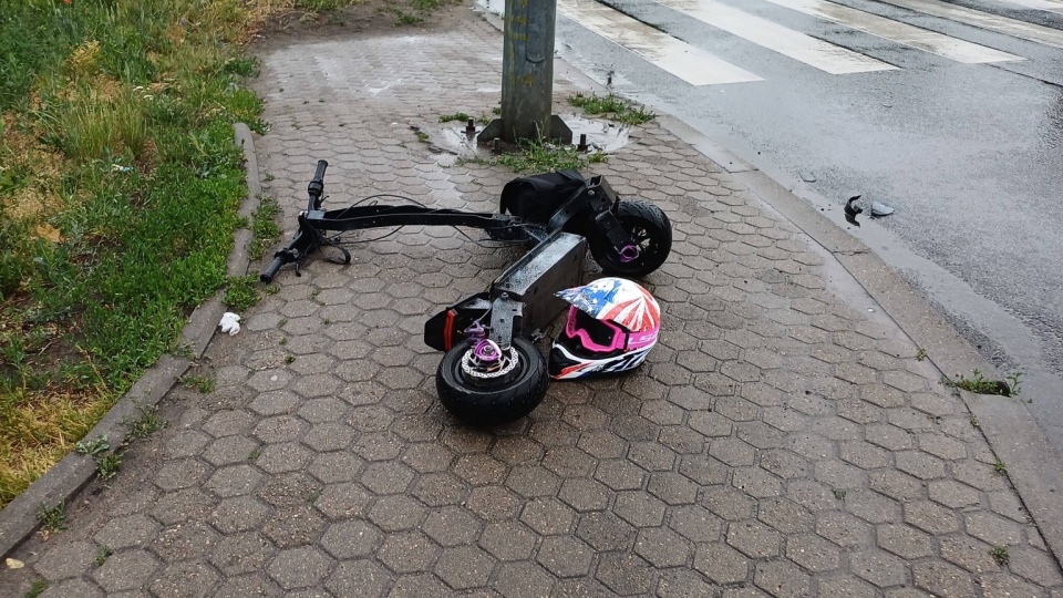 Do wypadku doszło na drodze krajowej nr 55, na wjeździe do Grudziądza/ Fot. Komenda Miejska Państwowej Straży Pożarnej w Grudziądzu