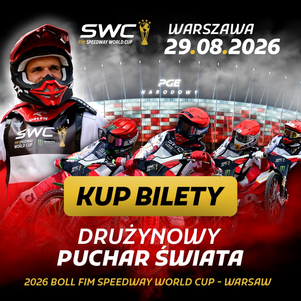 29 sierpnia czeka nas finał Drużynowego Pucharu Świata na żużlu. Najlepsze reprezentacje zawitają na PGE Narodowy w Warszawy. Z tej okazji mamy dla Was podwójne wejściówki/fot. materiał organizatora