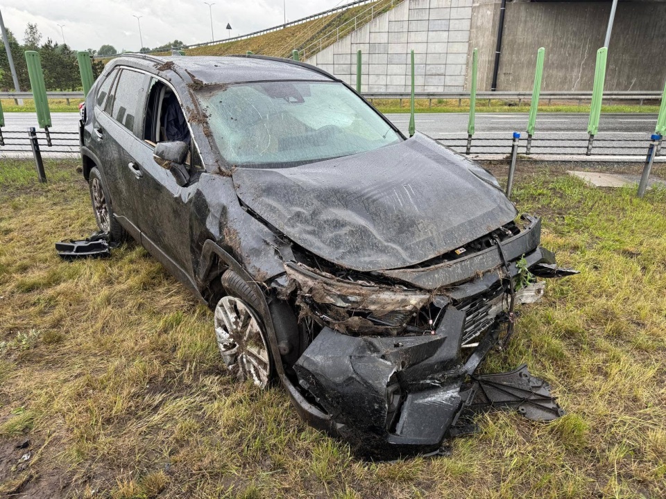 Kolizja na autostradzie A1/fot. KMP Grudziądz