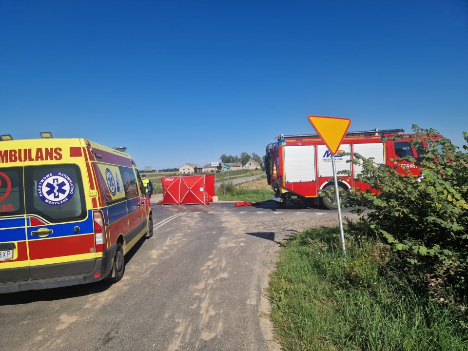 W Baranowie zginął 60-letni motocyklista. /fot. KP PSP Inowrocław