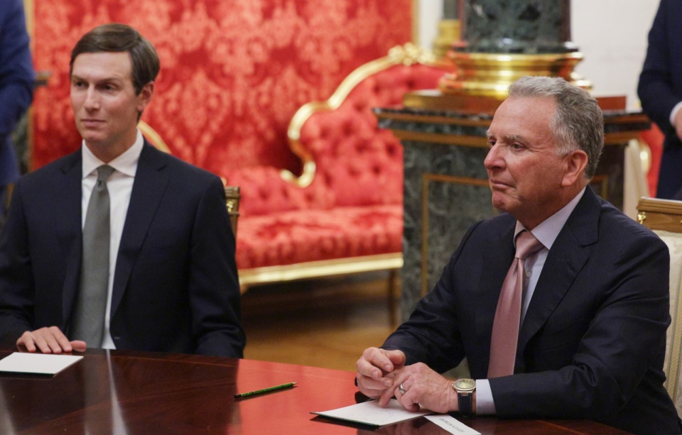 Od lewej Jared Kushner i Steve Witkoff z wizytą u Władimira Putina/fot. PAP/EPA